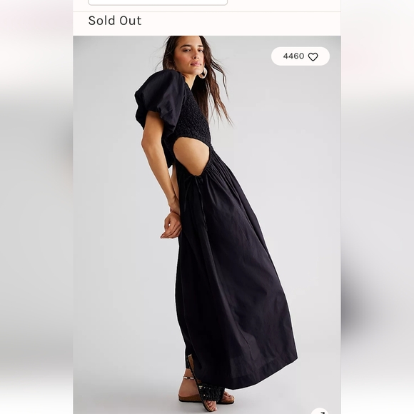 Free People Black Puff Sleeve Sundress - Picture 1 of 11